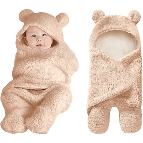 XMWEALTHY Cute Newborn Baby Boys Girls Blankets Plush Swaddle Blankets Brown