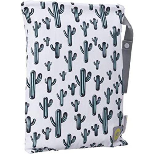 Itzy Ritzy Sealed Wet Bag with Adjustable Handle – Washable and Reusable Wet Bag with Water Resistant Lining Ideal for Swimwear, Diapers, Gym Clothes & Toiletries; Measures 11” x 14”, Cactus Crew