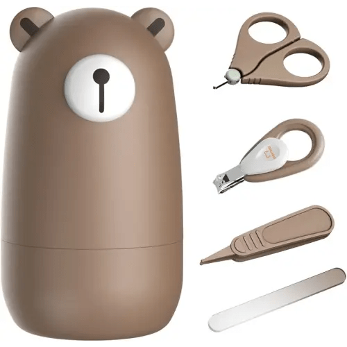PAPABEAR Baby Nail Clippers Set with Cute Case, Infant Fingernail and Toenail File Kit for Newborn Manicure and Pedicure, New Mom Grooming Gift