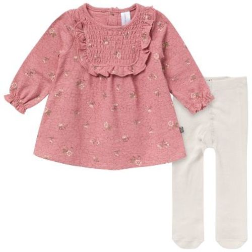 Modern Moments by Gerber Baby Girls' 2-Piece Dress and Tights Set, Old Rose Floral, 0-3 Months