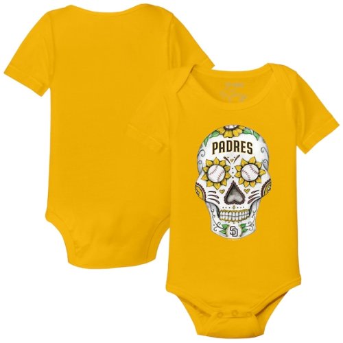 San Diego Padres Tiny Turnip Infant Sugar Skull Bodysuit - Gold