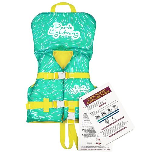 Dark Lightning USCG Approved Infant Life Jacket 0-30 lbs, Swim Vest for Baby/Toddlers 1-3 Year Old 20-30 lbs,Toddler Floaties for Pool Swimming,Boating,Beach,Puddle