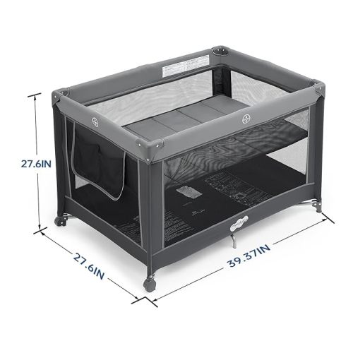 Pamo Babe Portable Playpen Foldable Playard Portable Crib for Baby and Toddlers