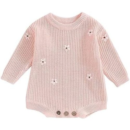 woshilaocai Baby Boy Girl Sweater Oversized Long Sleeve Romper Warm Crewneck Bodysuit Knitted Winter Clothes