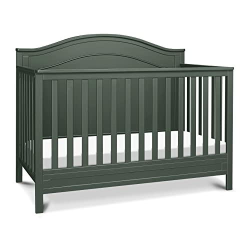 DaVinci Charlie 4-in-1 Convertible Baby Crib - GREENGUARD Gold Certified Convertible Crib to Toddler Bed, Daybed, Full-Size Wooden Bed with 4 Adjustable Mattress Heights - Forest Green