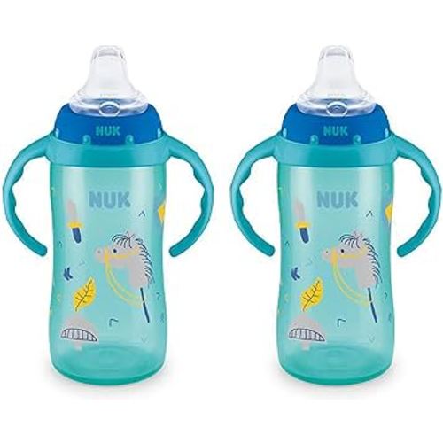 NUK Learner Cup, 10 oz, 2 Pack, 8+ Months – BPA Free, Spill Proof Sippy Cup