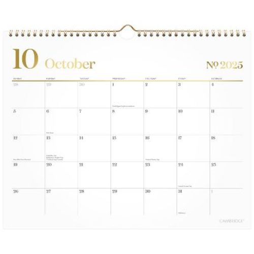 Cambridge 2025-2026 11.875"x14.875" Workstyle Wall Calendar
