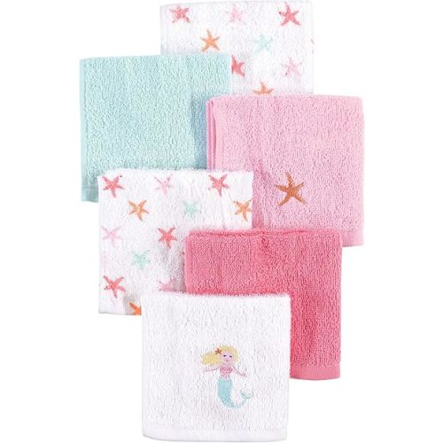 Hudson Baby Unisex Baby Super Soft Cotton Washcloths, Mermaid, One Size