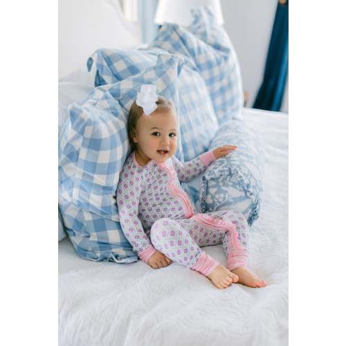 Purple Floral Bamboo Romper I Poppy Kids Co