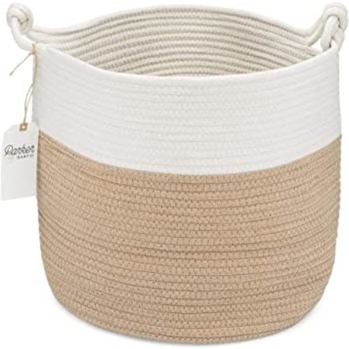 Parker Baby Nursery Storage Basket - Rope Storage Bin and Organizer for Laundry, Toys and Baby Blankets, Baby Shower Gifts