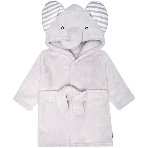 Gerber Unisex Baby Plushy Soft Hooded Animal Character Bathrobe