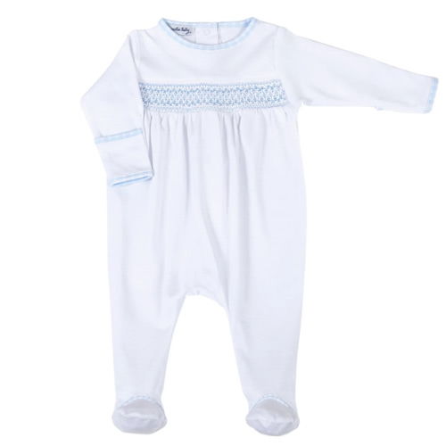 New Beginnings Smocked Footie - Blue