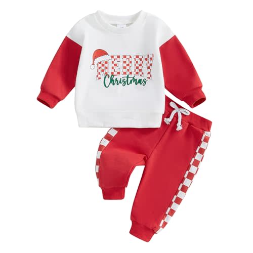 BemeyourBBs Toddler Baby Boy Fall Winter Clothes Funny Letter Long Sleeve Sweatshirt and Pants Set 2 Piece Sweatsuit Outfit