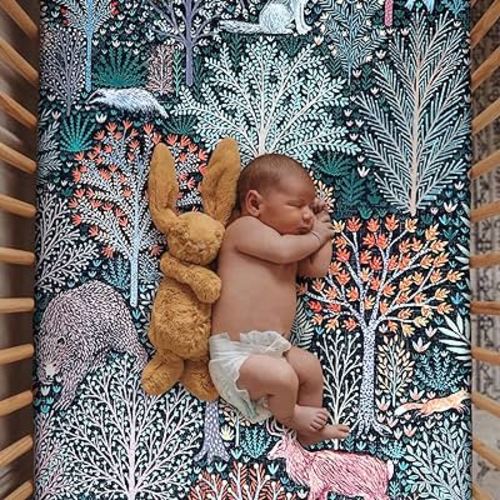 Soft Fitted Crib Sheet, Stretchy and Breathable Toddler Crib Sheet for Boys and Girls, Fits Standard Crib and Toddler Mattress (Jungle Animals)