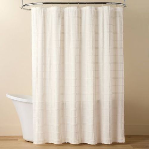 Tufted Grid Shower Curtain Cream - Hearth & Hand™ With Magnolia