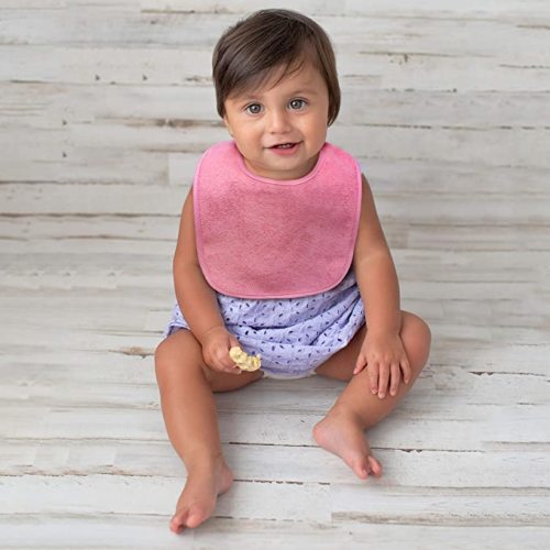 Neat Solutions 8 Pack Multi-Color Solid Knit Terry Feeder Bib, Girl, 8 Count - Girl - 8ct