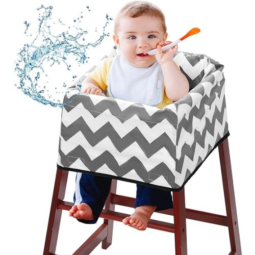 BALAPET Resuable Waterproof High Chair Cover for Restaurant, Thick Soft Baby Chair Protector Cover for Wooden or Restaurant High Chair, Protect Against Messy Meals and Dirty (Arrow)