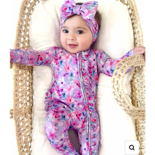 Daphne Ruffled Zippered Footie 0-3
