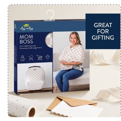 Itzy Ritzy Mom Boss 4-in-1 Nursing Cover & Baby Bib Set