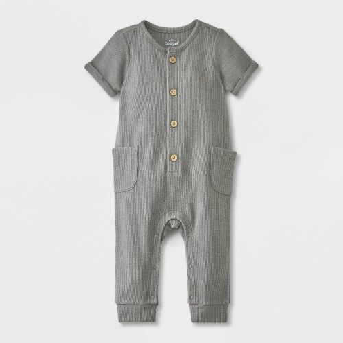 Baby Cozy Thermal Romper - Cat & Jack™ Gray 9-12m
