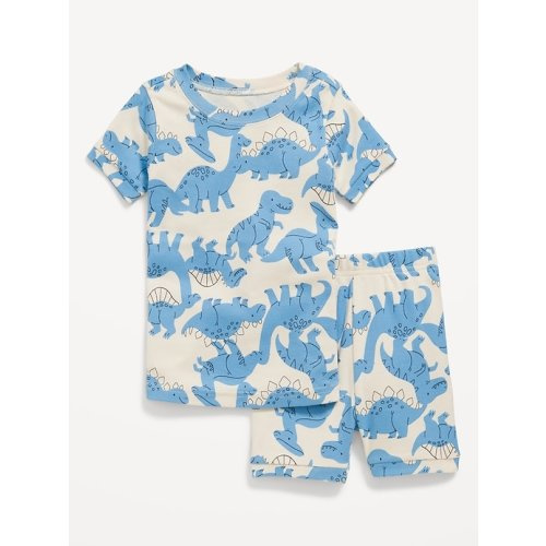 Unisex Snug-Fit Printed Pajama Shorts Set for Toddler & Baby