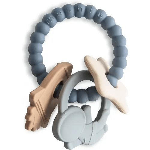 mushie Silicone Space Teething Ring Toy
