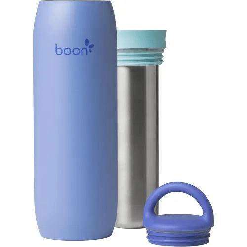 Boon Frosh Portable Breast Milk Chiller - Stainless Steel Breast Milk Cooler - Stainless Steel Portable Milk Storage Container - Blue - Keeps Breast Milk Cold for up to 17 Hours*