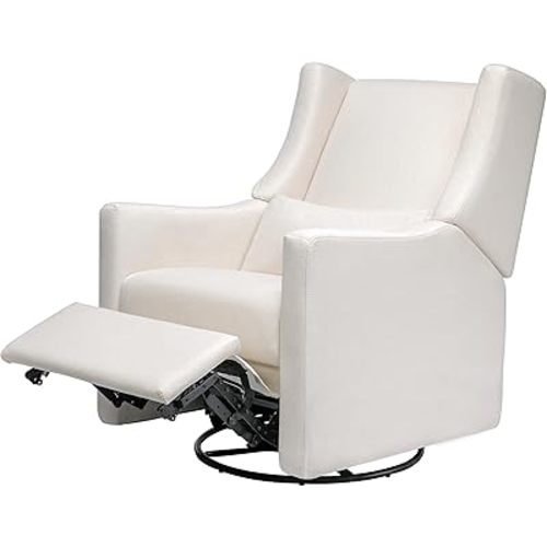 Babyletto Kiwi Glider Recliner Nursery Chair w/ USB Ports - GREENGUARD Gold Certified - Water & Stain Resistant Glider Rocking Chair - Electronic, 270° Swivel, Performance Cream Eco-Weave