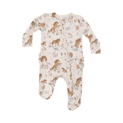 2-Way Zipper Ruffle Back Footie - Pretty Ponies by Angel Dear