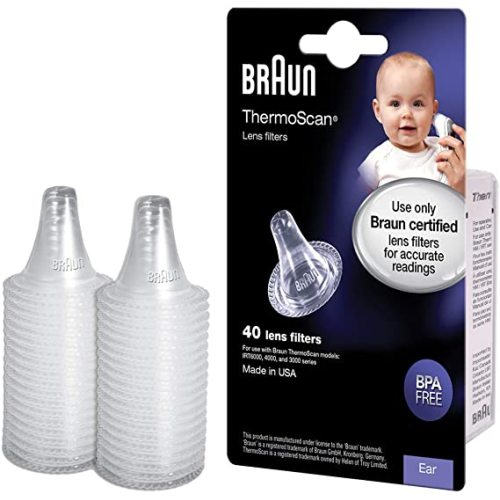 Braun ThermoScan Lens Filters for Ear Thermometer, Disposable Covers LF40US01 (40 Count) - 40 Count (Pack of 1)