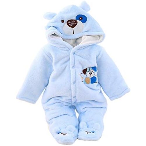 Gaorui Newborn Baby Jumpsuit Outfit Hoody Coat Winter Infant Rompers Toddler Bodysuit