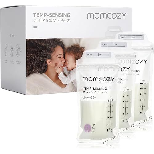 Momcozy Breastmilk Storing Bags, Temp-Sensing Breastfeeding, 6oz 120pcs