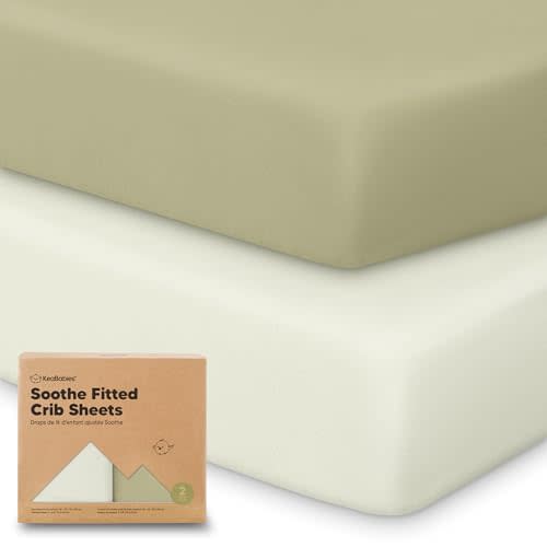 KeaBabies 2-Pack Organic Crib Sheets for Boys, Girls - 52x28 Fitted Crib Mattress Sheet Neutral, Breathable Jersey Cotton Cover for Baby Bed, Toddler Mattress, Soft & Cute Prints (Oregano)