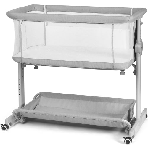 Cowiewie 3 in 1 Baby Bassinet, Rocking Bassinet and Bedside Sleeper with Wheels 0-6 Months Infants