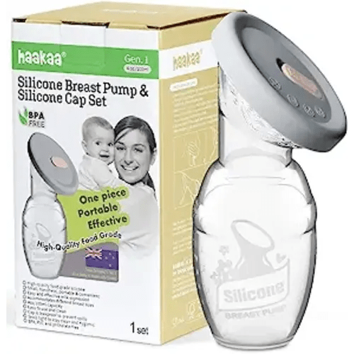haakaa Manual Breast Pump Breastfeeding Pump with Food Silicone Cap 4oz/100ml