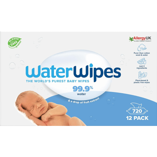 WaterWipes 720 Pack, Biodegradable Baby Wipes, 99.9% Water Based Wet Wipes, Unscented & Hypoallergenic, For Sensitive Skin & Newborns (12 packs x 60 wipes) : Amazon.com.au: Baby