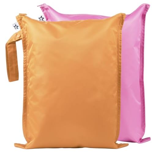Tiny Twinkle MESS-proof Waterproof Wet Dry Bag | 2 Pack Reusable for Swimsuits, Gym & Baby Clothes | Leakproof Wet Clothes Bag, Beach Travel Essentials (Sweet Treat)