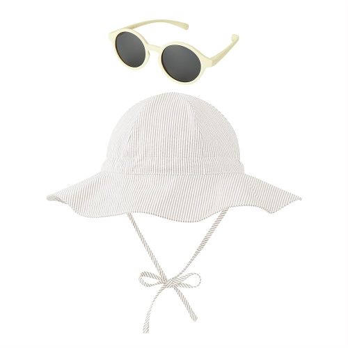 Amazon.com: Zando Baby Sun Hat with Sunglasses UPF 50+ Outdoor Toddler Beach Hat Wide Brim Adjustable Baby Bucket Hat for Boys Girls 0-4T Beige 0-6 Months: Clothing, Shoes & Jewelry