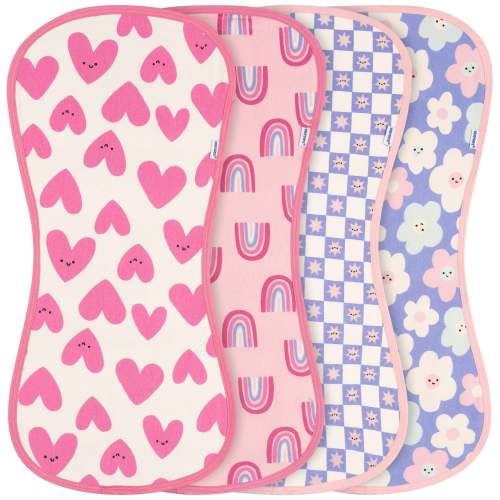 Gerber 4-Pack Hearts & Flowers Burp Cloths