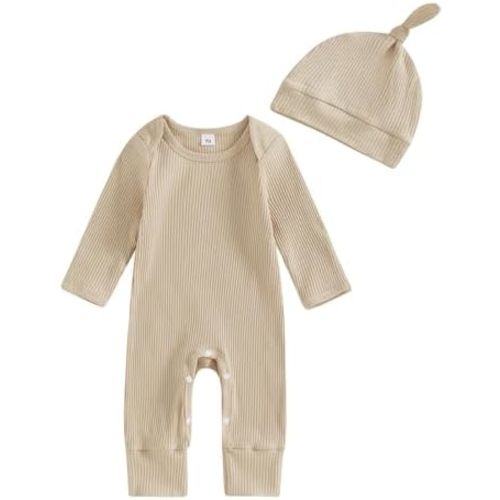 CIYCUIT Newborn Baby Boy Girl Romper Clothes Infant Solid Ribbed Onesie Bodysuit Jumpsuit Outfits