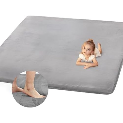 Baby Play Mat 50" X 50",Premium Thick Foam Crawling Mat,Thicken Soft Baby Play Mats for Floor,Non-Slip Cushioned Baby Playmat for Infants, Babies, Toddlers,Mat for Living Room(Dark Gray)
