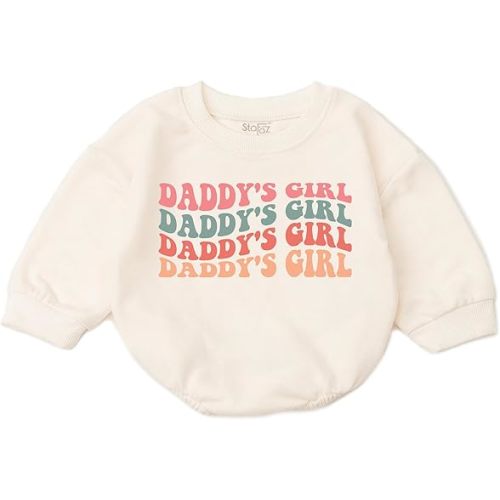 Daddy's Girls Baby Clothes-First Birthday Outfit Romper Newborn Bubble Toddler Infant Long Sleeve One-piece Gifts