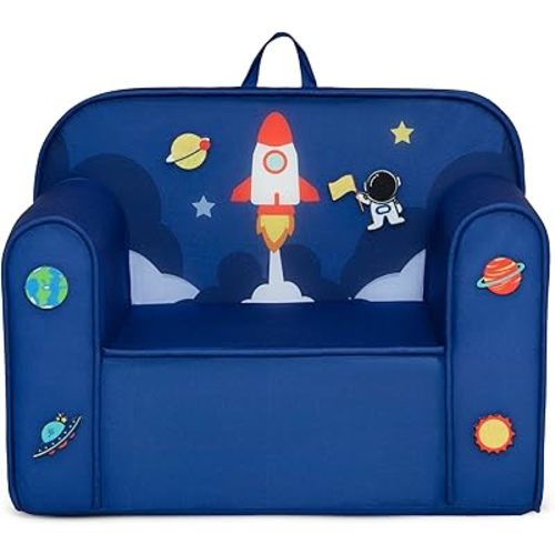 Delta Children Mix & Match Cozee Kids Chair with Interchangeable Patches, Space