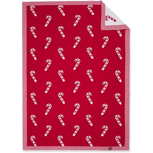 Christmas Candy Cane Jacquard Baby Blanket, 30"x40" Two-Sided Breathable Throw Blanket for Boys and Girls, Newborn Infant Toddler Ideal for Gift
