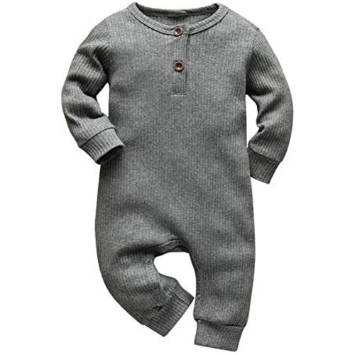 Eghunooy Baby Boy Girl Solid Color One Piece Romper Jumpsuit Outfits Clothes