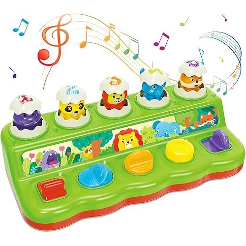 Baby Toys 6 to 12 Months, Musical Pop-Up Cause and Effect Toy with Light & Music for 12-18 Months, Learning Educational Infant Toys, Baby Gifts, Gifts for 1 Year Old Boys Girls