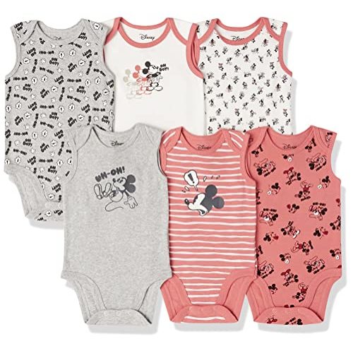 Amazon Essentials Disney | Marvel | Star Wars Unisex Babies' Sleeveless Bodysuits, Pack of 6