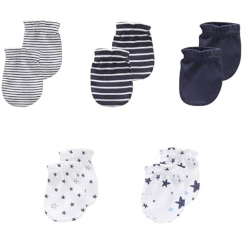 5 Pack Unisex New Born Boy Girls No Scratch Mittens Cotton Soft Baby Gloves Accessory 0-3 Months Baby Essentials