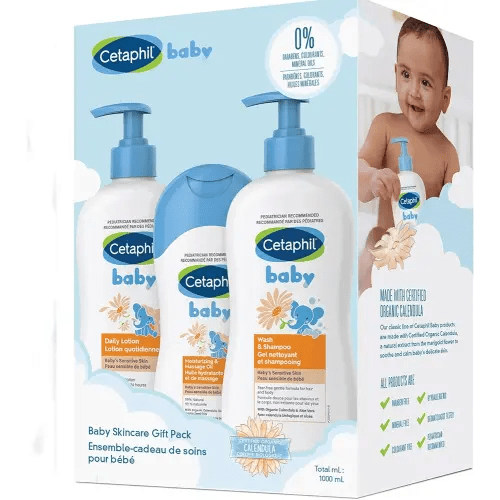Cetaphil Baby Gift Pack - Baby Skincare Essentials - Paraben, Colourant and Mineral Oil Free, 3 Count (Pack of 1)