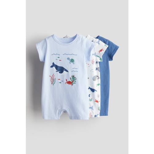 3-PACK COTTON PAJAMA JUMPSUITS